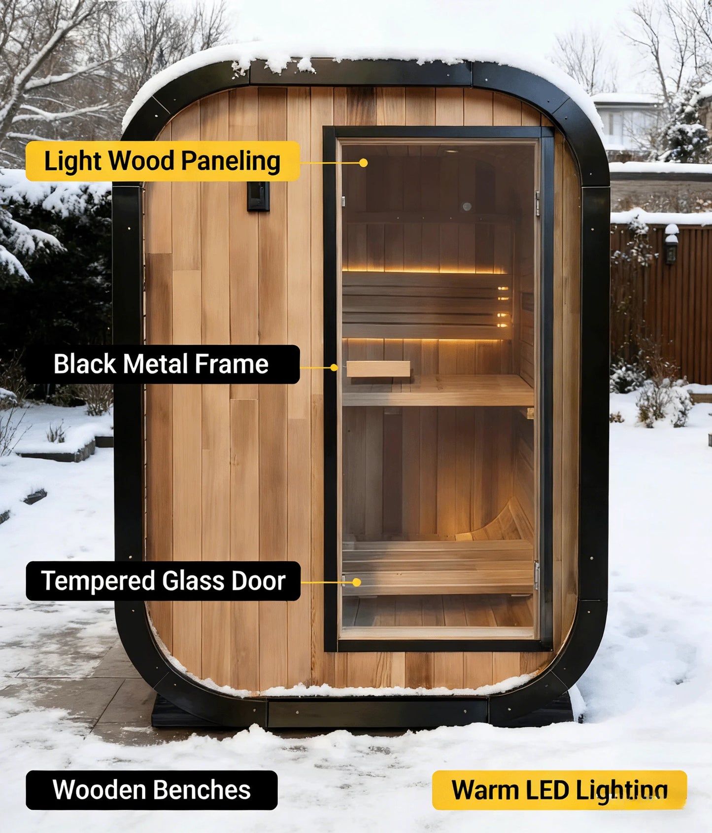 Factory Customized Outdoor Panoramic Sauna Room Round Steam Room Anti