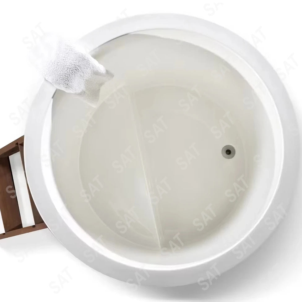 Outdoor Wooden Ice Bath Tub Cold Plunge Barrel Built In