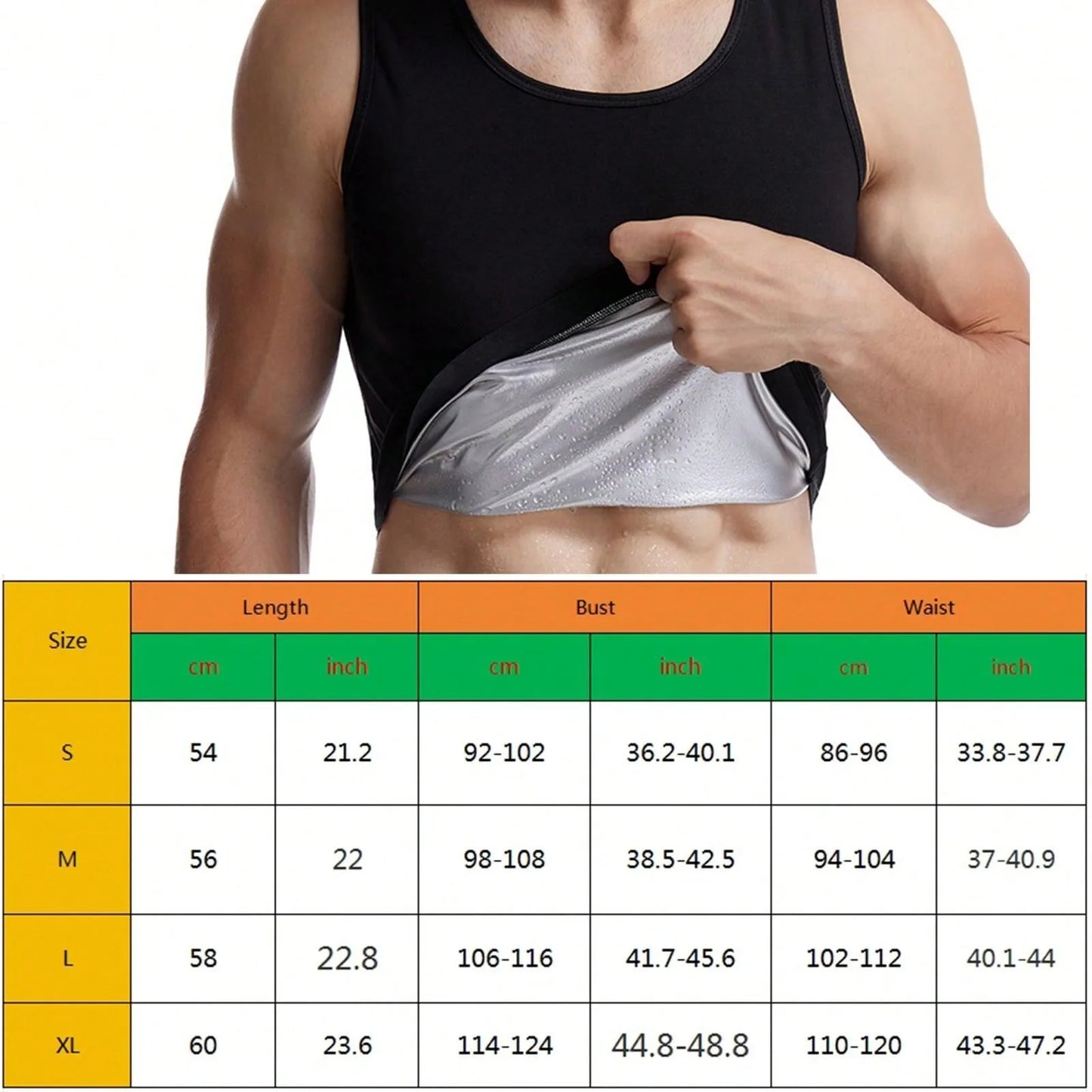 Sauna Shirt For Men, Short Sleeve Sauna Sweat Body Shaper Mens Sauna Vest