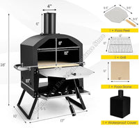 12-Inch Pizza Oven Stainless Steel Outdoor Wood Fire Pizza Pizza Bbq Baking Oven