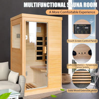 Far Infrared Sauna Home Saunas Room 800W/110V Low-Emf Canadian Hemlock Wood Indoor Dry For With Control Panel