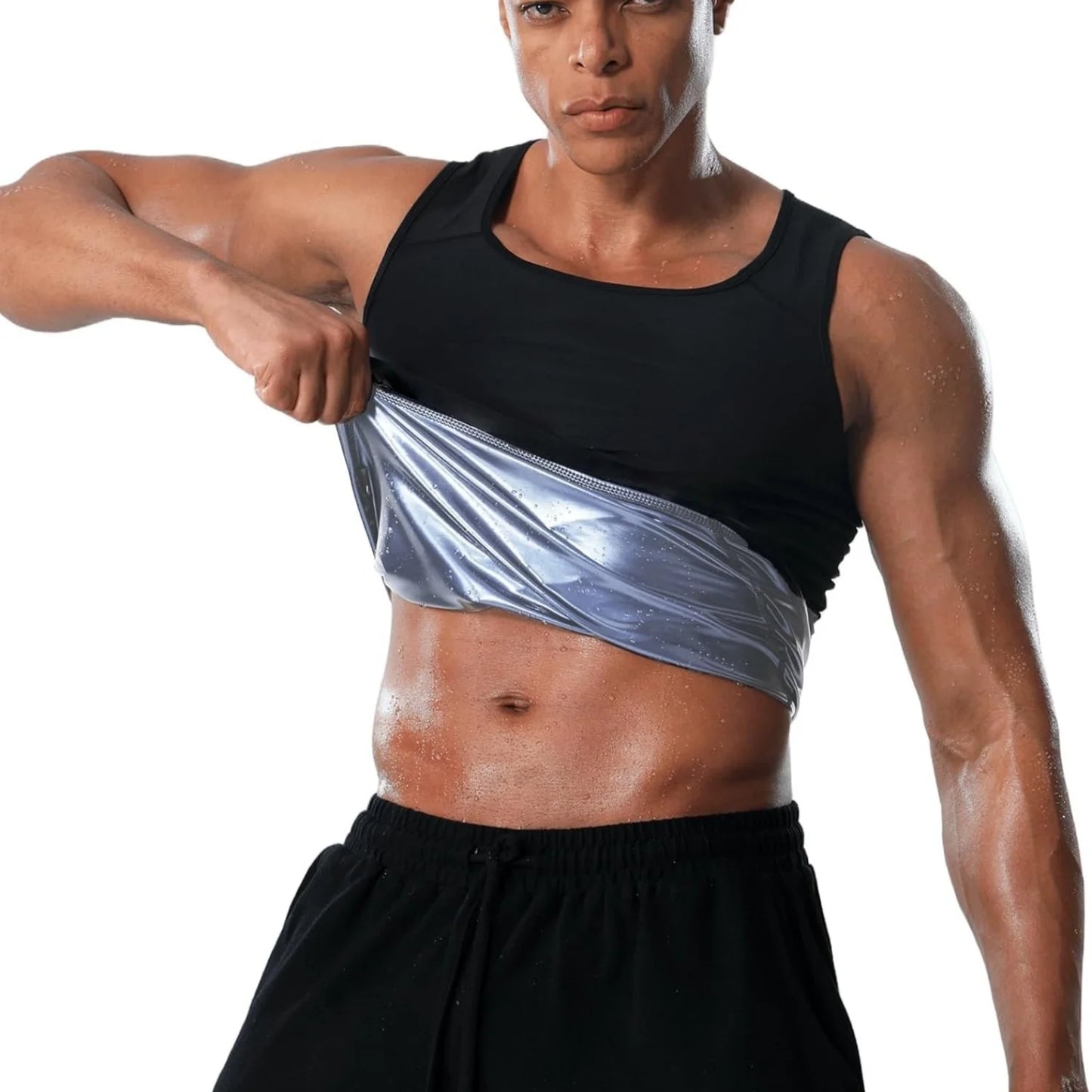 Sauna Shirt For Men, Short Sleeve Sauna Sweat Body Shaper Mens Sauna Vest