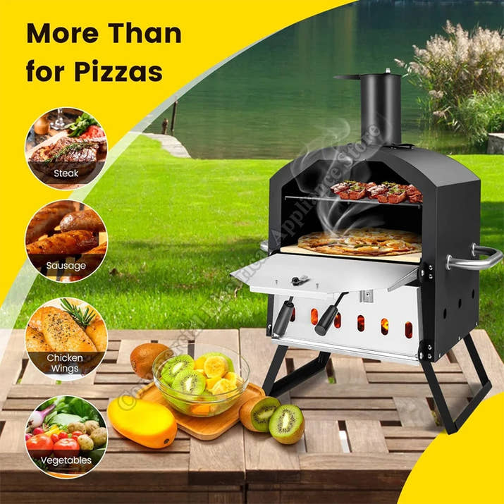 12-Inch Pizza Oven Stainless Steel Outdoor Wood Fire Pizza Pizza Bbq Baking Oven