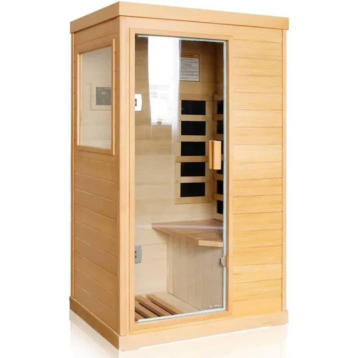 Far Infrared Sauna Home Saunas Room 800W/110V Low-Emf Canadian Hemlock Wood Indoor Dry For With Control Panel