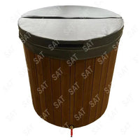 Outdoor Wooden Ice Bath Tub Cold Plunge Barrel Built In
