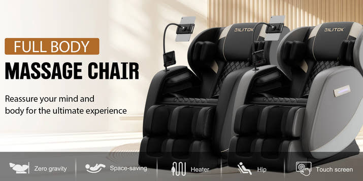 Zero Gravity Full Body Massage Chair With Heating, Airbags, Foot Roller &
