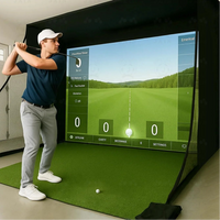 Golf Simulator Enclosure With Impact Screen Aluminum Frame And Hitting Net