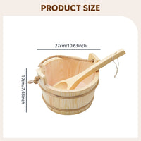 Sauna Equipment Kit 4L Wooden Bucket Premium Ladle Thermometer Sand Timer
