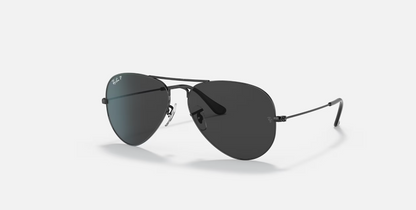 Ray-Ban Aviator Total Black Polarized Sunglasses – Iconic All-Black Pilot Design