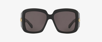 Gucci GG1402S Sunglasses – Black Square Frame with Solid Grey Lenses