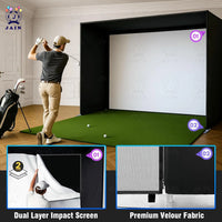 Golf Simulator Enclosure With Impact Screen Aluminum Frame And Hitting Net