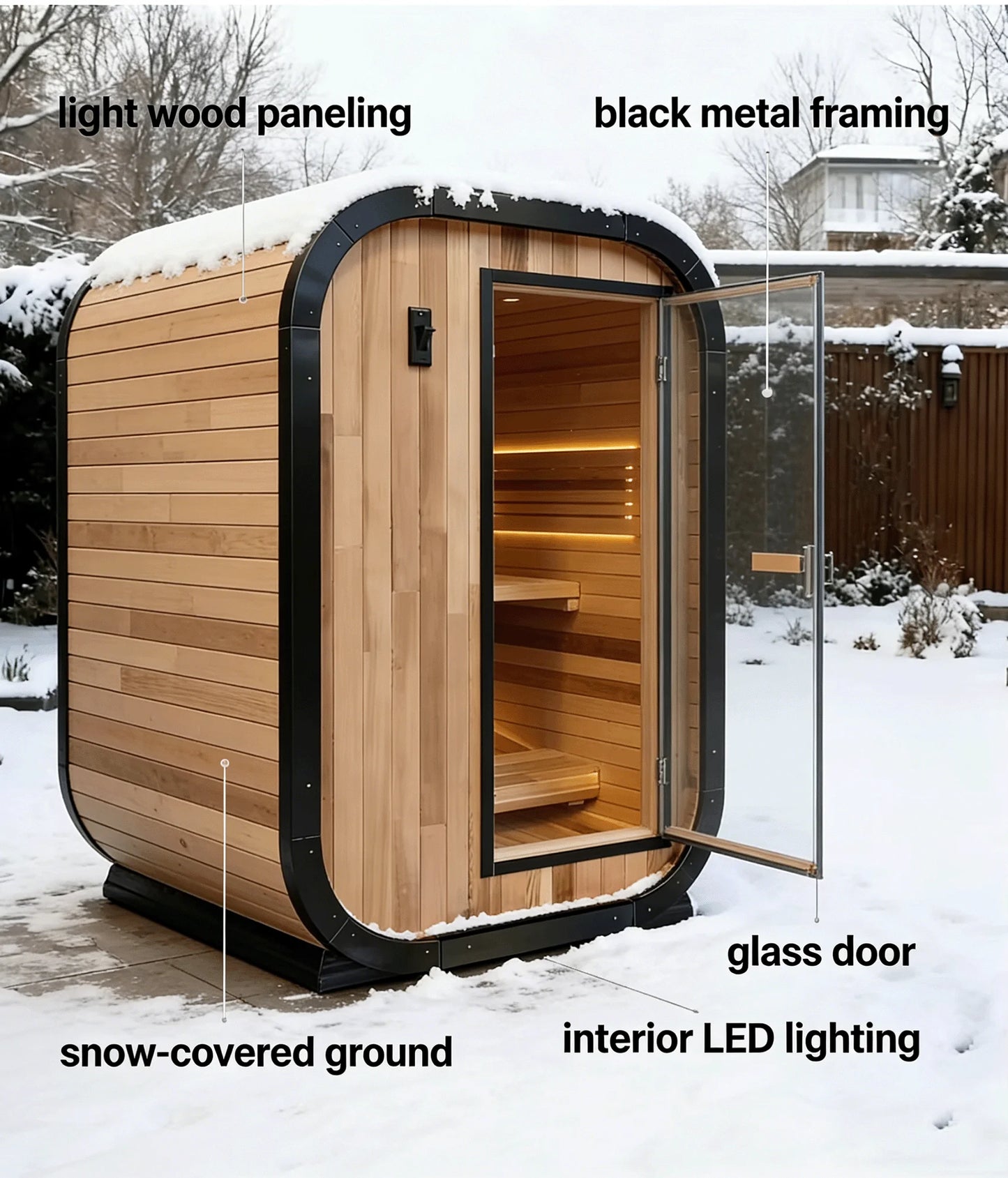 Factory Customized Outdoor Panoramic Sauna Room Round Steam Room Anti