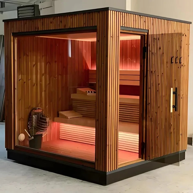 Custom Outdoor Square Sauna Room With Traditional Design Steam Room For