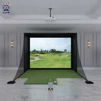 Golf Simulator Enclosure With Impact Screen Aluminum Frame And Hitting Net