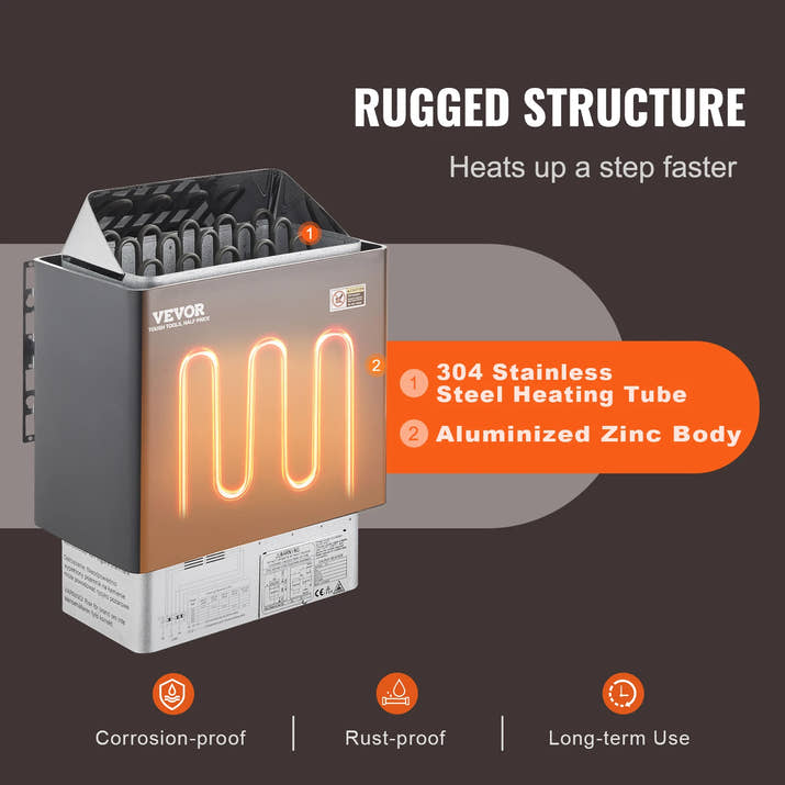 Succebuy Sauna Heater 3/4.5/6/9Kw 220V Electric Sauna Stove Steam Bath