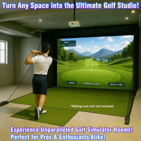 Golf Simulator Enclosure With Impact Screen Aluminum Frame And Hitting Net