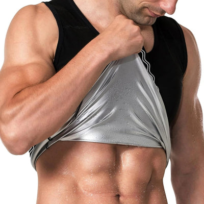 Men's Sauna Vest — Short Sleeve Sweat Body Shaper for Training