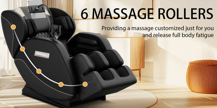 Zero Gravity Full Body Massage Chair With Heating, Airbags, Foot Roller &