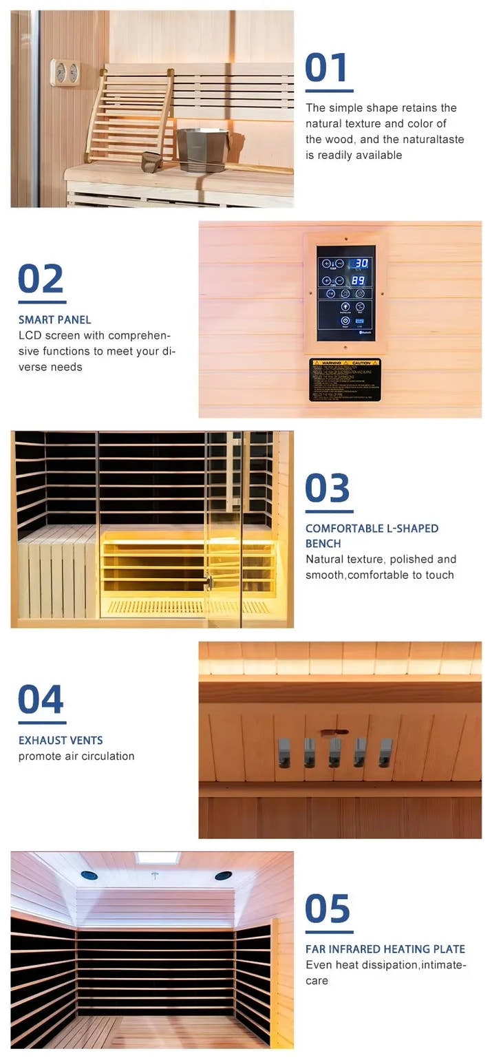 Traditional Sauna Room 1 Person Dome Solid Wood Usb Charging With Computer