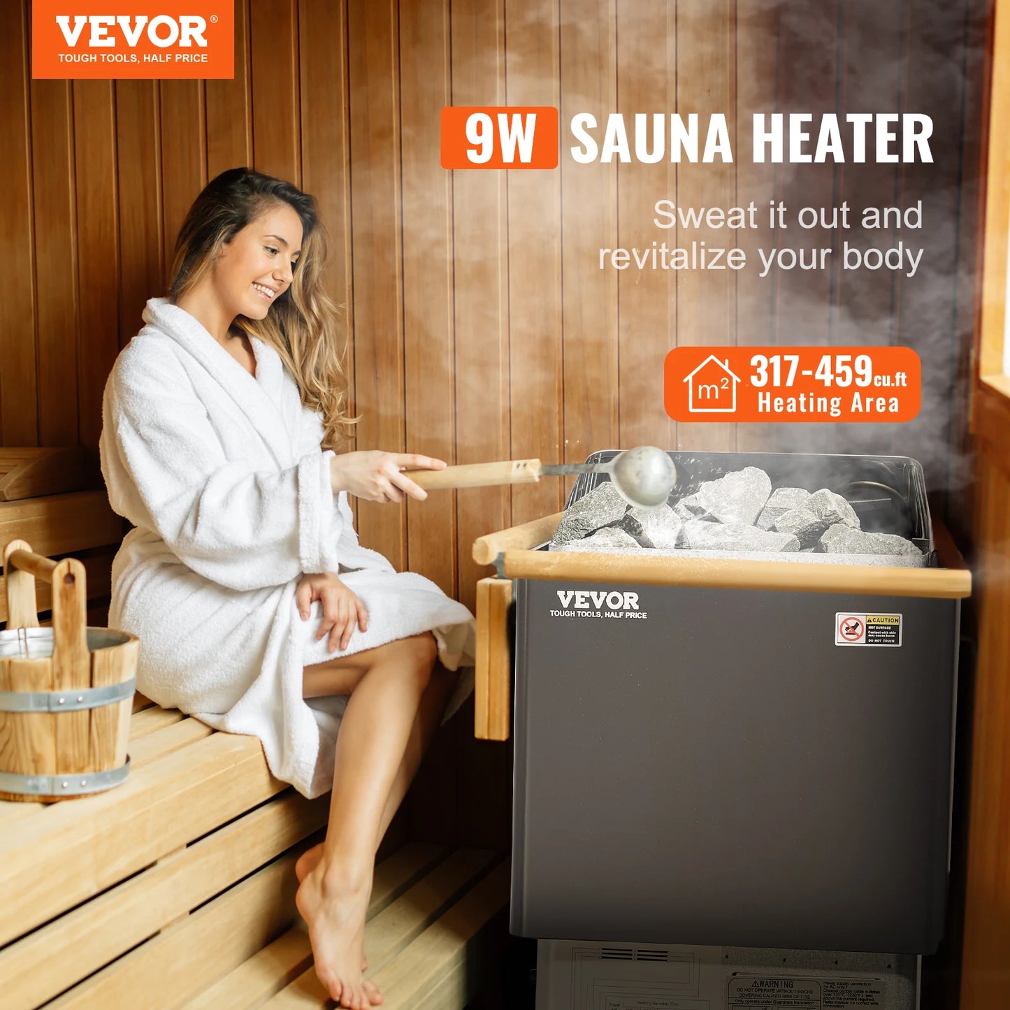 Succebuy Sauna Heater 3/4.5/6/9Kw 220V Electric Sauna Stove Steam Bath