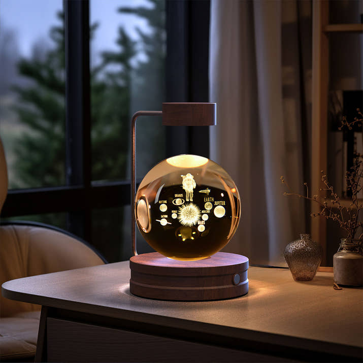 Crystal Ball Cosmic Dinosaur Indoor Night Light Usb Power Warm Bedside