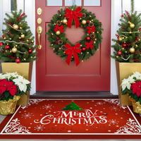 Christmas Area Rugs For Living Room Bedroom Carpet, Santa Welcome Front Door Mats Indoor Outdoor Non Slip Doormat, Xmas Holiday Decoration Carpet  3x5 Feet