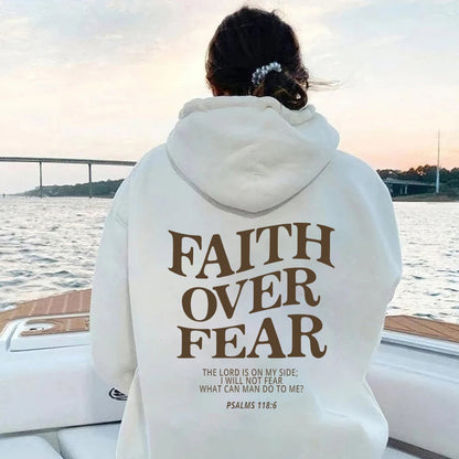 Faith Over Fear Christian Hoodie – Trendy Unisex Bible Verse Sweatshirt