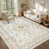 5x7 Area Rugs Living Room Washable Vintage Rug For Bedroom Beige — view 5