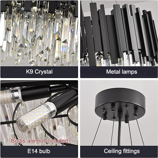 Modern LED Ceiling Light & Pendant Light E14 Crystal Chandelier Dimmable Round — view 4
