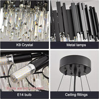 Modern LED Ceiling Light & Pendant Light E14 Crystal Chandelier Dimmable Round — view 4