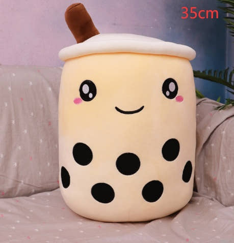 Cute Fruit Drink Plush Stuffed Soft Strawberry Milk Tea Plush Boba Tea Cup