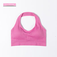Ribbed Sports Bra – Seamless Halter Workout Top