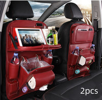 Pu Leather Car Storage Bag Multifunction Seat Back Tray Hanging Bag