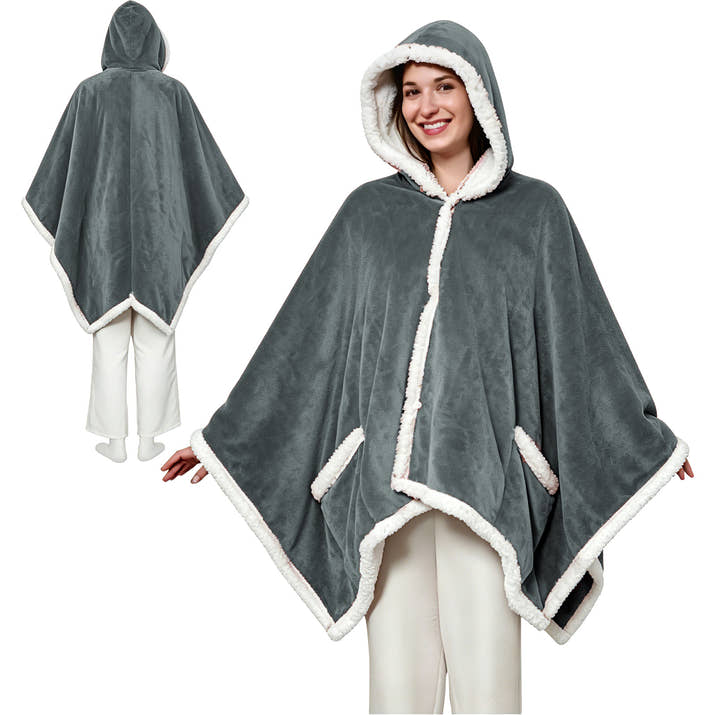 Temperature-Controlled Heated Thickened Cape-Style Blanket — view 2