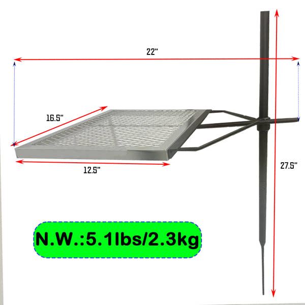 Rotating Campfire Grill,Fire Pit Grill,Heavy Duty Steel Grill,360degree  Adjustable Open Fire Outdoor Cooking Equipment,Portable Camping Fire Grill For Camping Outdoor Barbecue — view 6