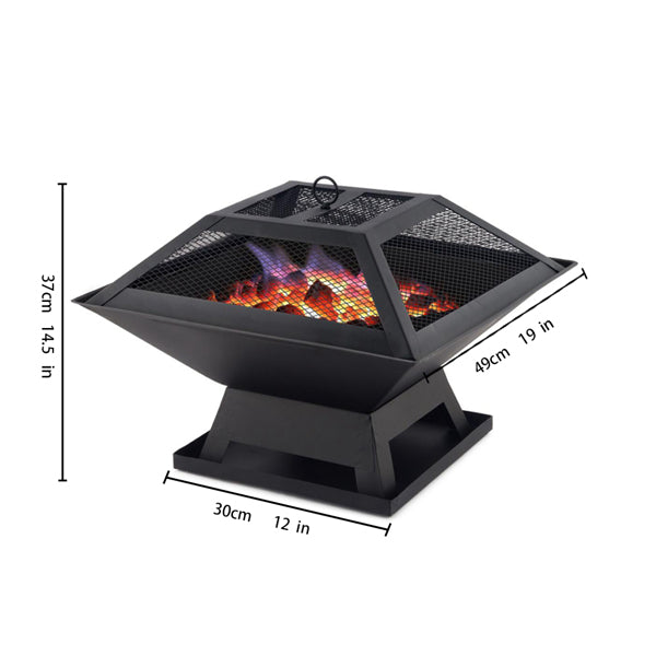 Modernisation Square BBQ Grill Outdoor Heater Garden Outdoor Fireplace Portable Fire Pit Contracted Barbecue Brazier Wood Stove — view 5