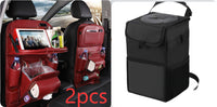 Pu Leather Car Storage Bag Multifunction Seat Back Tray Hanging Bag