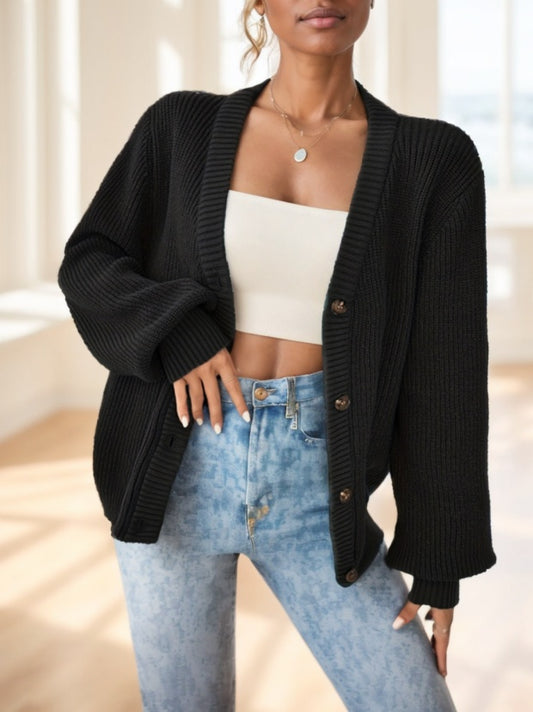 Button-Up Knit Cardigan