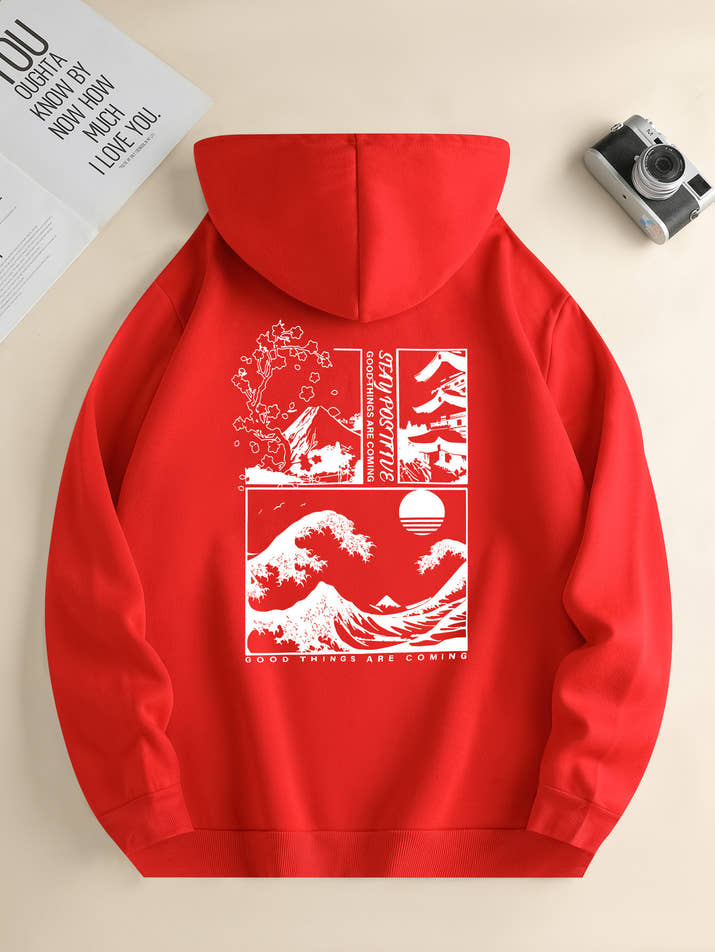 “Stay Positive” Beach Wave Hoodie