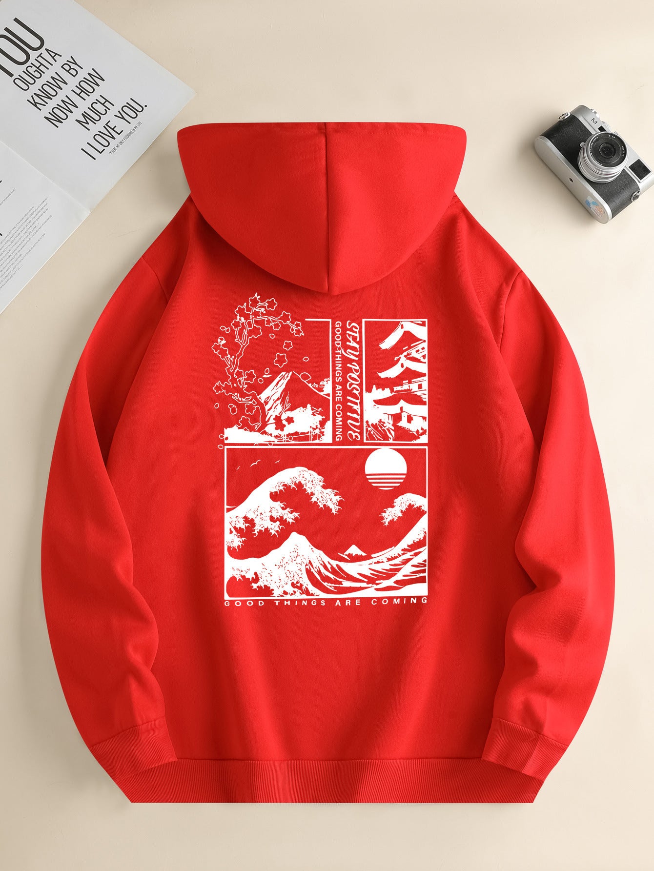 “Stay Positive” Beach Wave Hoodie