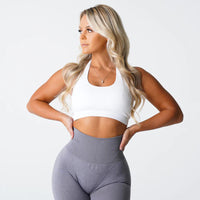 Ribbed Sports Bra – Seamless Halter Workout Top