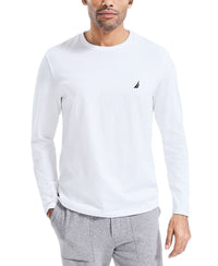 Nautica white long sleeve tee — on model