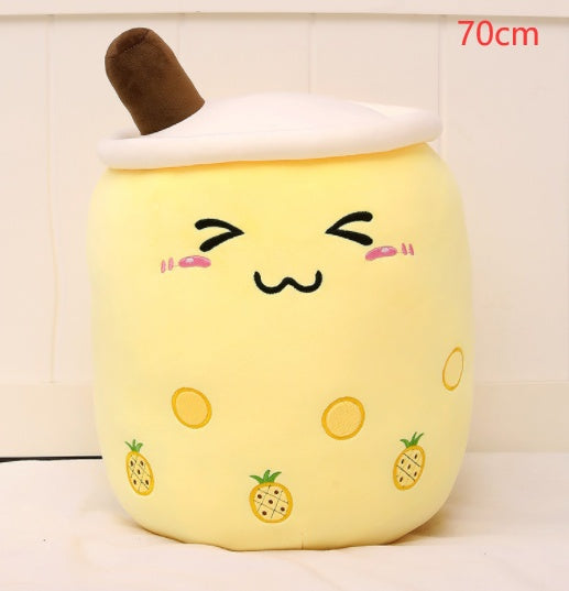 Cute Fruit Drink Plush Stuffed Soft Strawberry Milk Tea Plush Boba Tea Cup