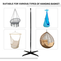 Hanging Hammock Stand Hammock Chair Stand C Stand Steel Heavy Duty Stand For Hanging Hammock Air Porch Swing Chair Indoor Outdoor (Only Construction) — view 5