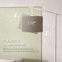 Metal Frame Floor Lamp With 350 Degree Rotating Lampshade,for Living Room And Bedroom,LED Bulb Included,Grey — view 3