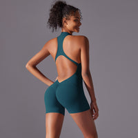 Zipper One-Piece Yoga Set