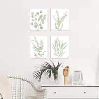4PCS 8X10in,Botanical Plant Canvas Wall Art, Framed Boho Wall Decor For Bathroom, Minimalist Aesthetic Bedroom Wall Art — view 4
