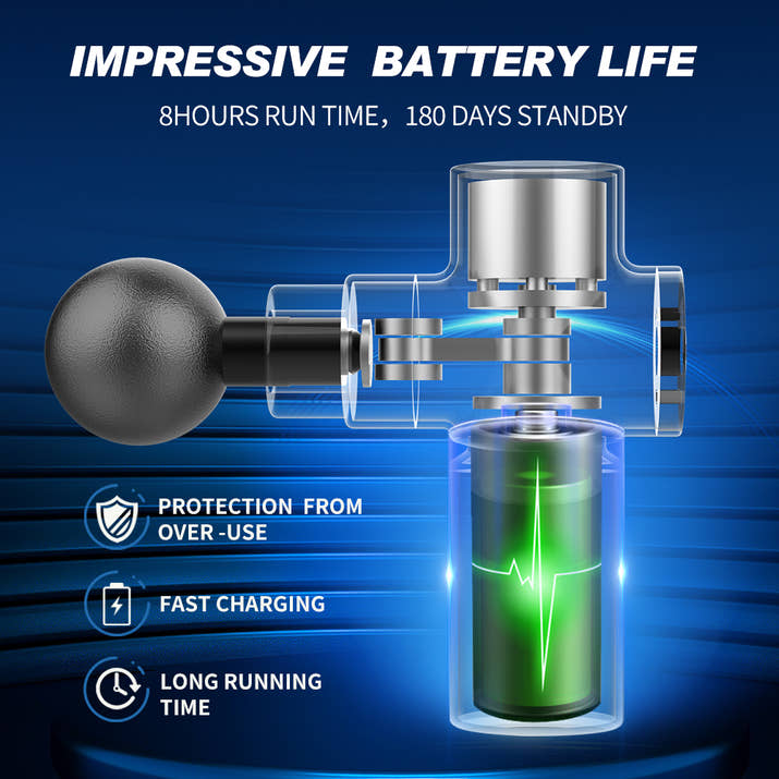 Portable Mini Massage Gun, Brushless Motor High-End Deep Tissue Percussion Massager, Handheld Muscle Relief Device, Factory Direct — view 2