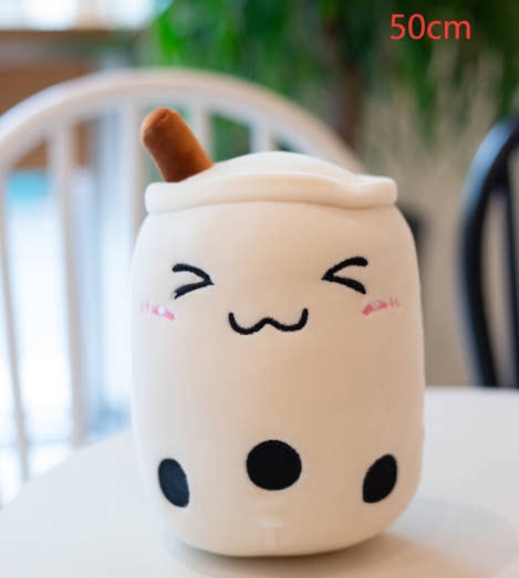 Cute Fruit Drink Plush Stuffed Soft Strawberry Milk Tea Plush Boba Tea Cup