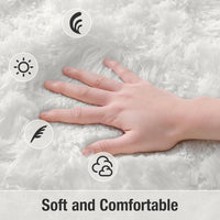 Ivory Fluffy Oval Rug 2.6x5.3 Ft, Soft Washable Area Rug For Bedroom, Living Room, Nursery And Home Decor — view 3